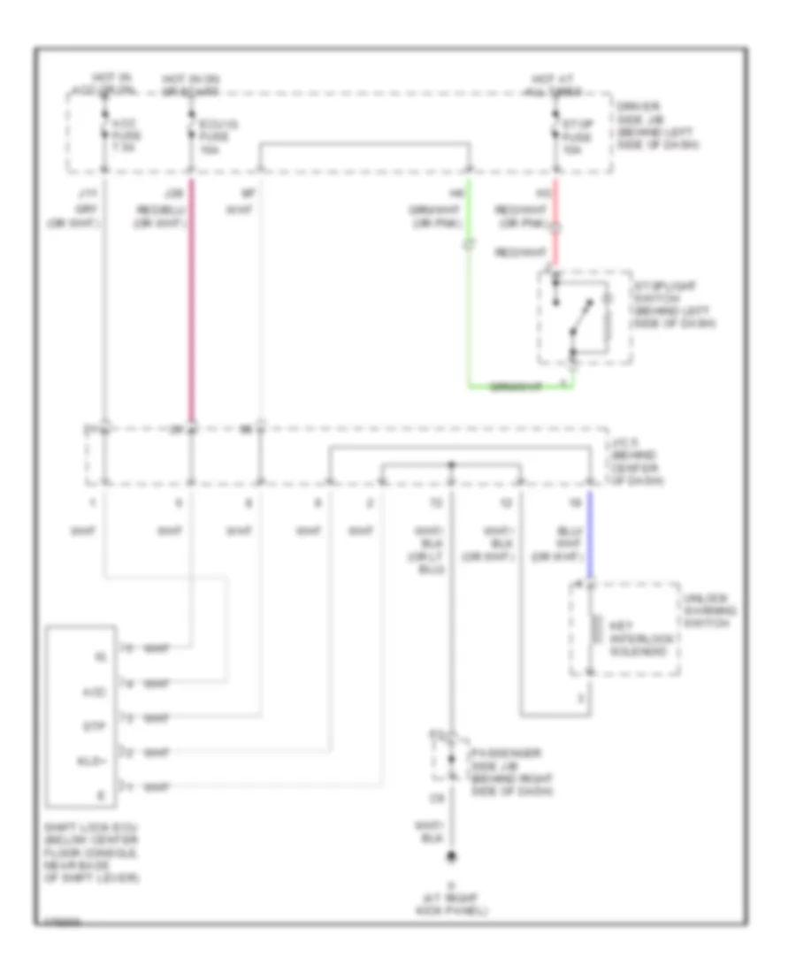 Shift Interlock Wiring Diagram for Toyota RAV4 2003