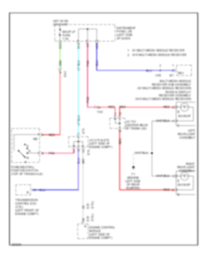 Backup Lamps Wiring Diagram Except Hybrid for Toyota Camry SE 2014