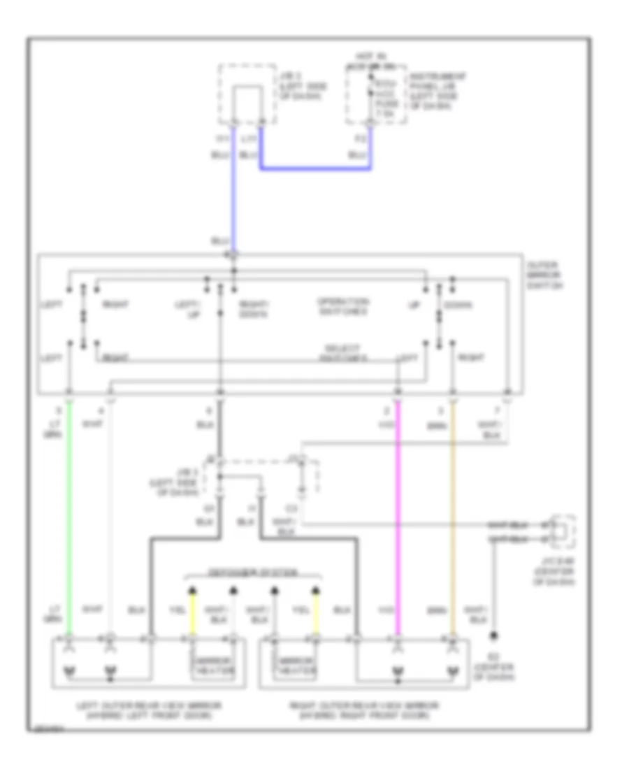 Power Mirrors Wiring Diagram for Toyota Camry LE 2007