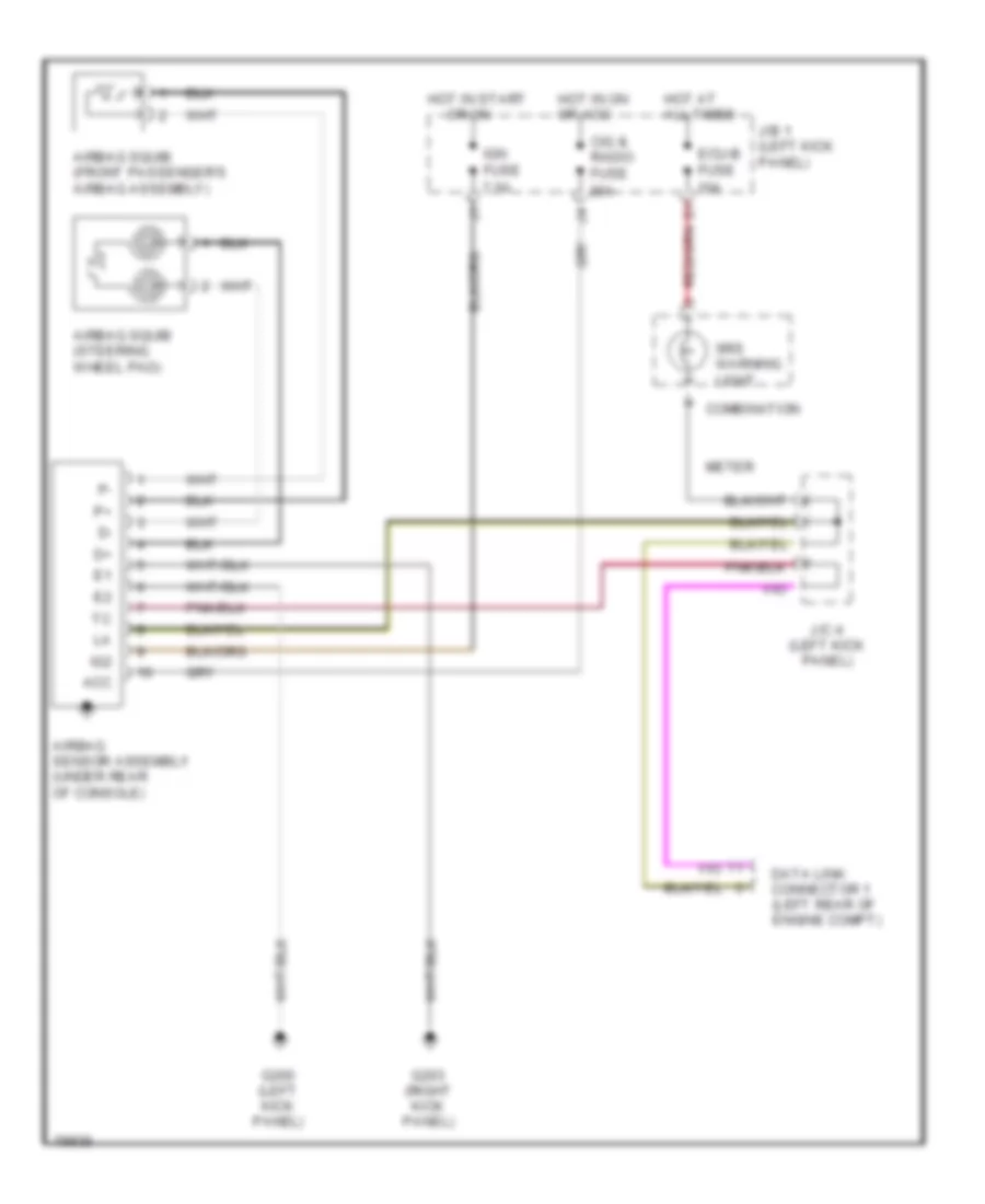 Supplemental Restraint Wiring Diagram with Front Passenger Airbag Assembly for Toyota Corolla 1996