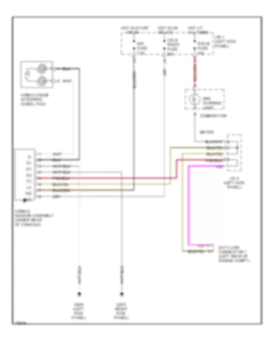 Supplemental Restraint Wiring Diagram, without Front Passenger Airbag Assembly for Toyota Corolla 1996
