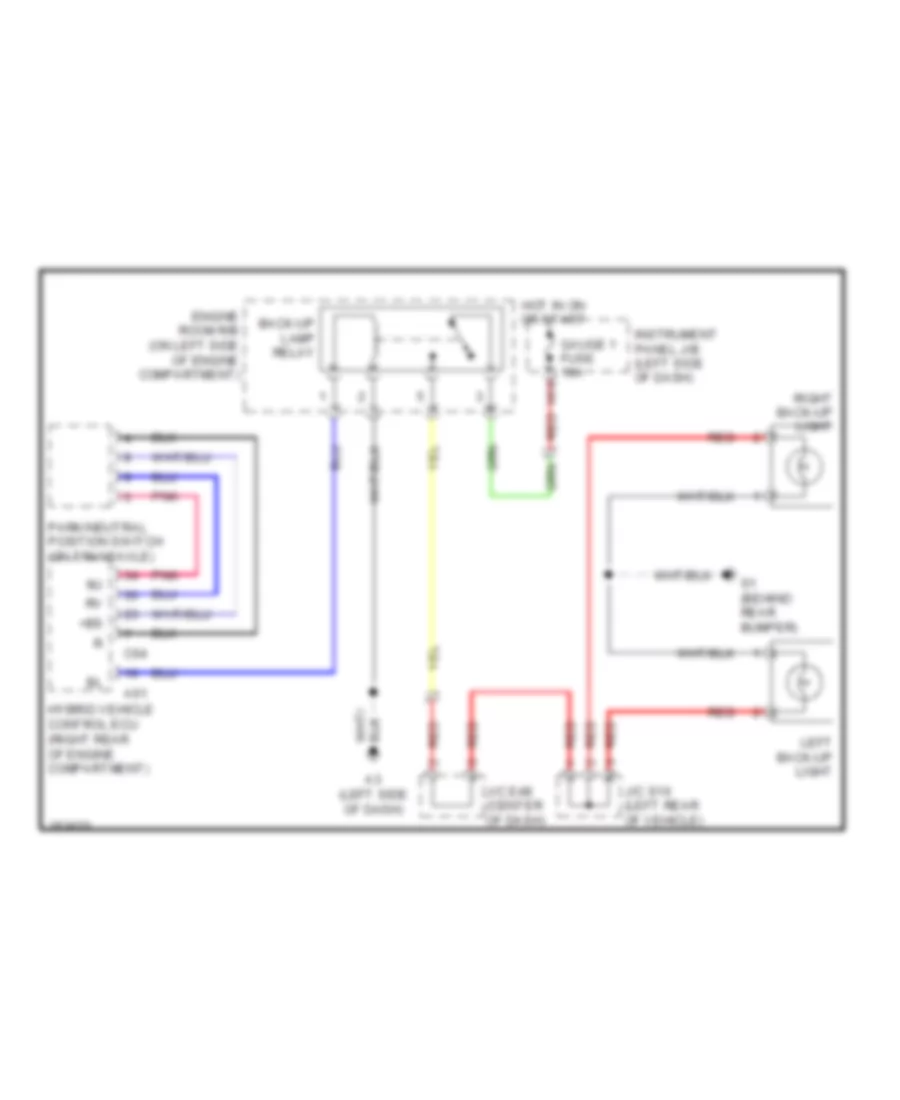 Back-up Lamps Wiring Diagram, Hybrid for Toyota Camry SE 2007
