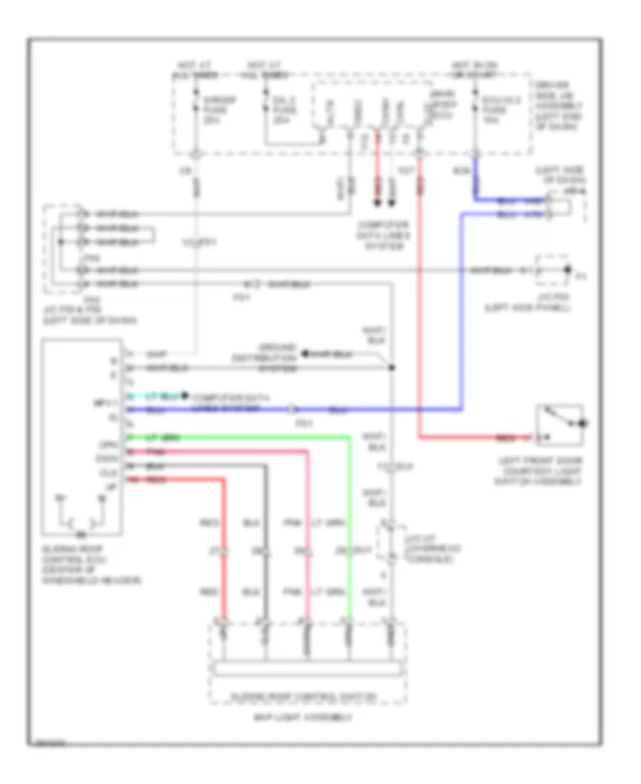 Power TopSunroof Wiring Diagram for Toyota 4Runner SR5 2012