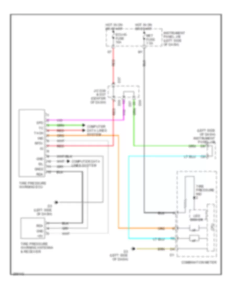 Tire Pressure Monitoring Wiring Diagram for Toyota Yaris 2009