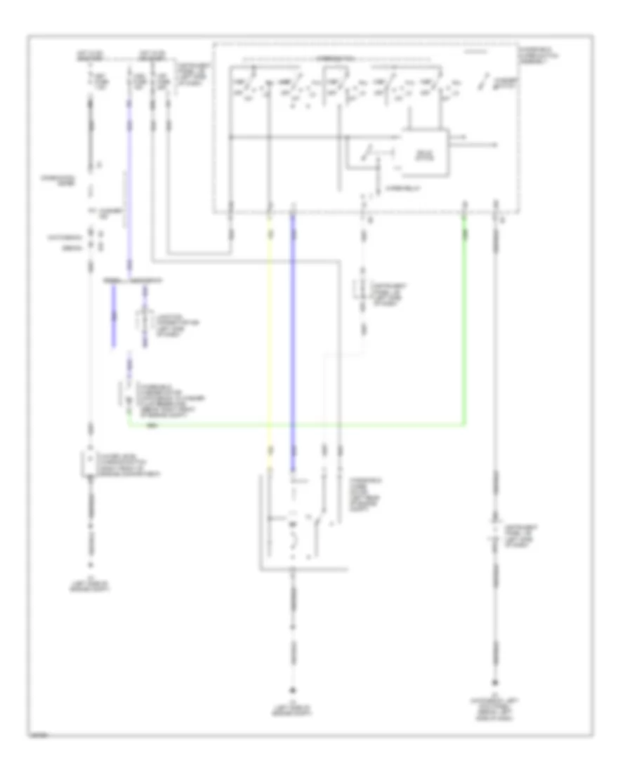 Электросхема передних стеклоочистителей дворников и омывателя лобового стекла для Toyota Yaris 2009