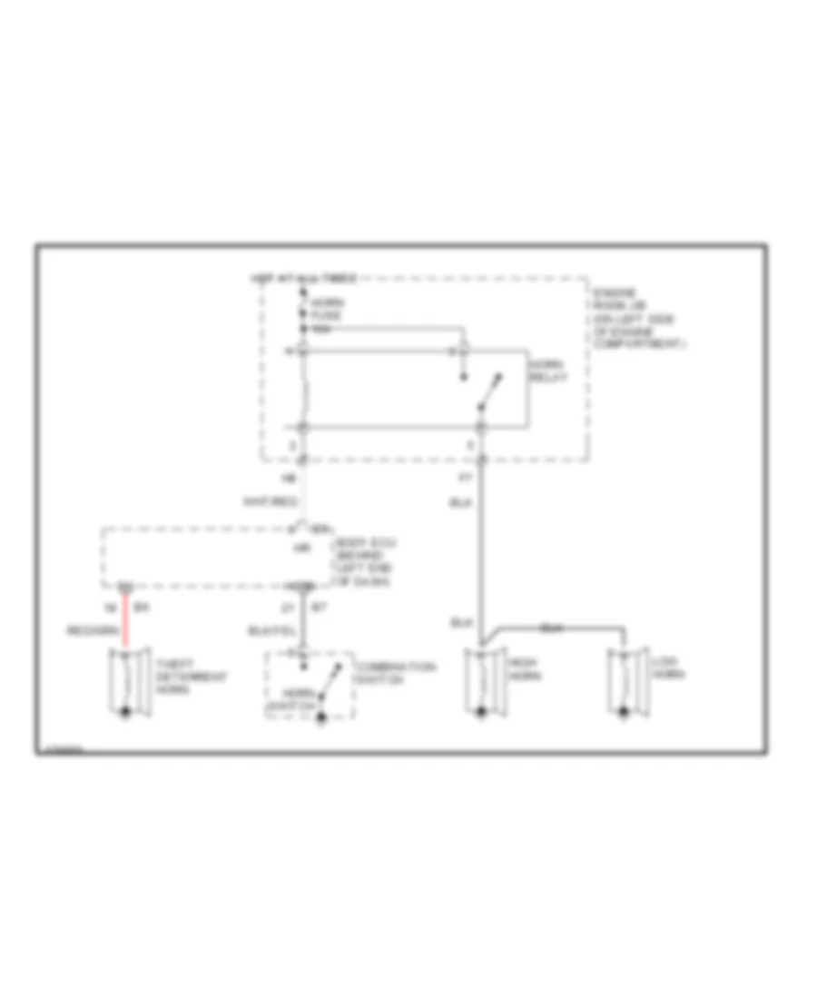 Horn Wiring Diagram for Toyota Sequoia Limited 2003
