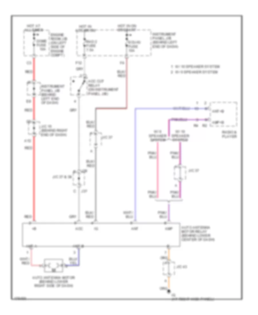 Power Antenna Wiring Diagram for Toyota Sequoia Limited 2003