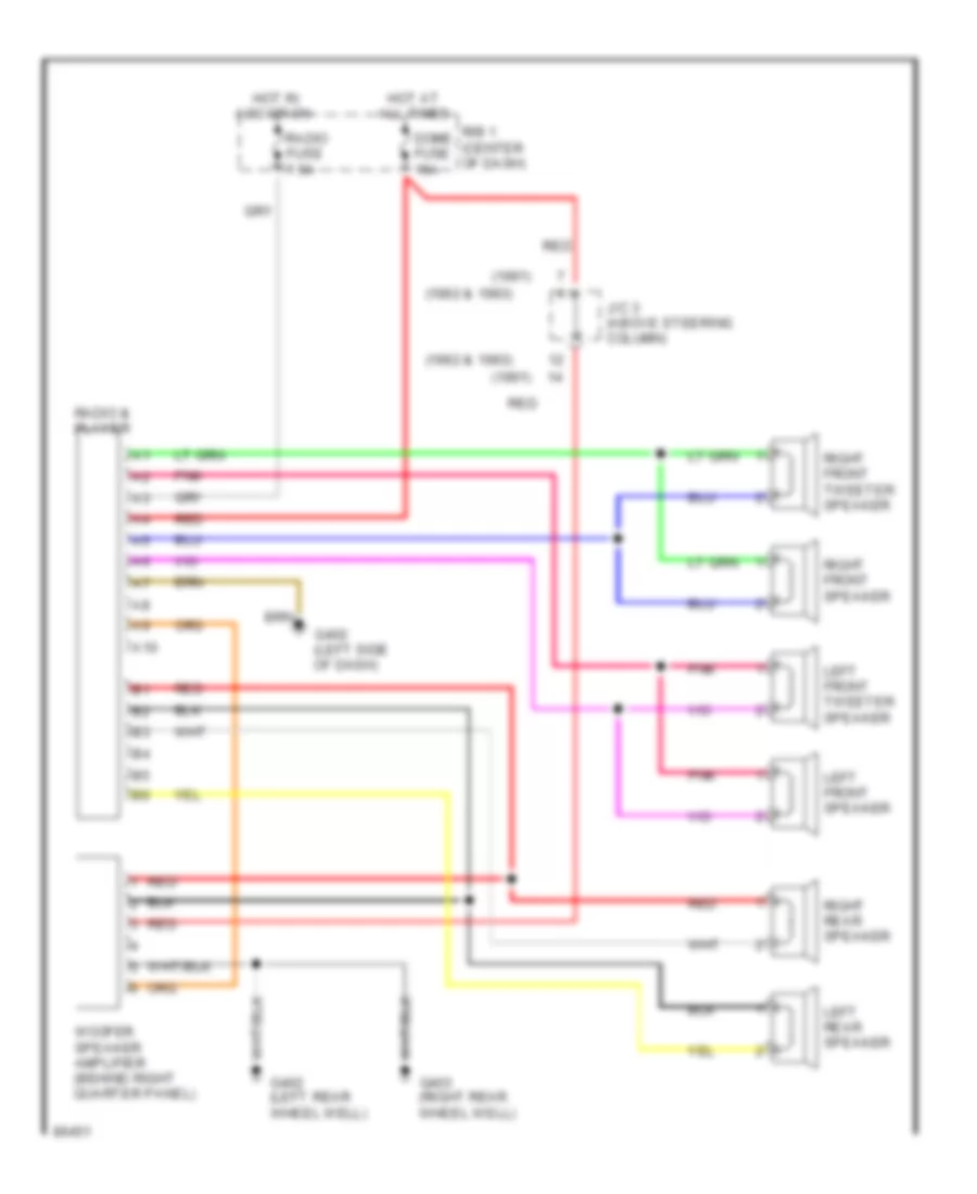 Radio Wiring Diagrams without CD Player for Toyota Previa LE 1992