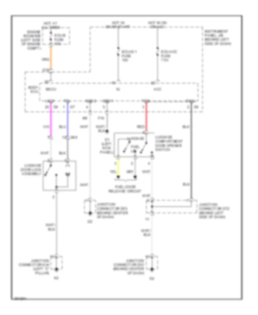 Trunk Release Wiring Diagram for Toyota Avalon 2012