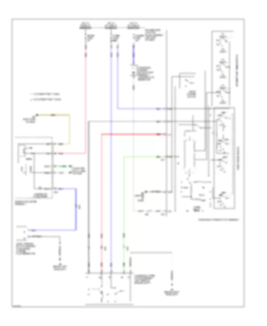 Электросхема стеклоочистителя, дворников и омывателя для Toyota Corolla LE Eco Plus 2014
