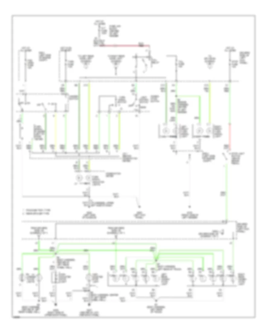 Exterior Lamps Wiring Diagram for Toyota Paseo 1996