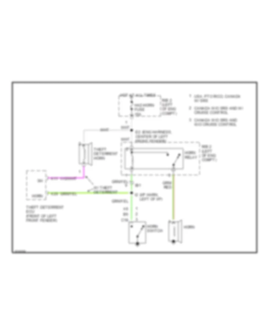 Horn Wiring Diagram for Toyota Paseo 1996