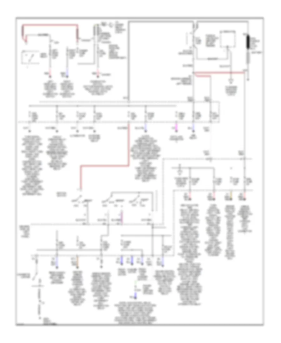 Power Distribution Wiring Diagram 1 of 2 for Toyota Paseo 1996