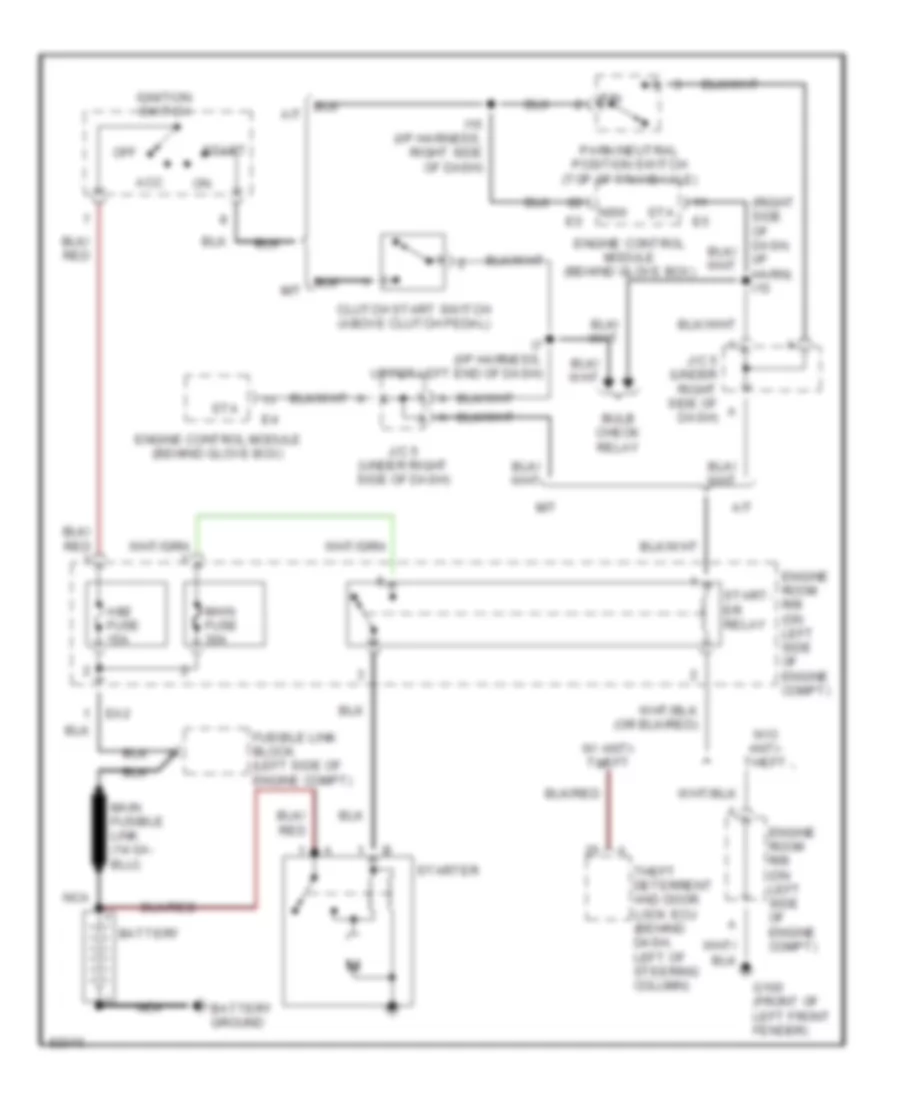 Starting Wiring Diagram for Toyota Paseo 1996