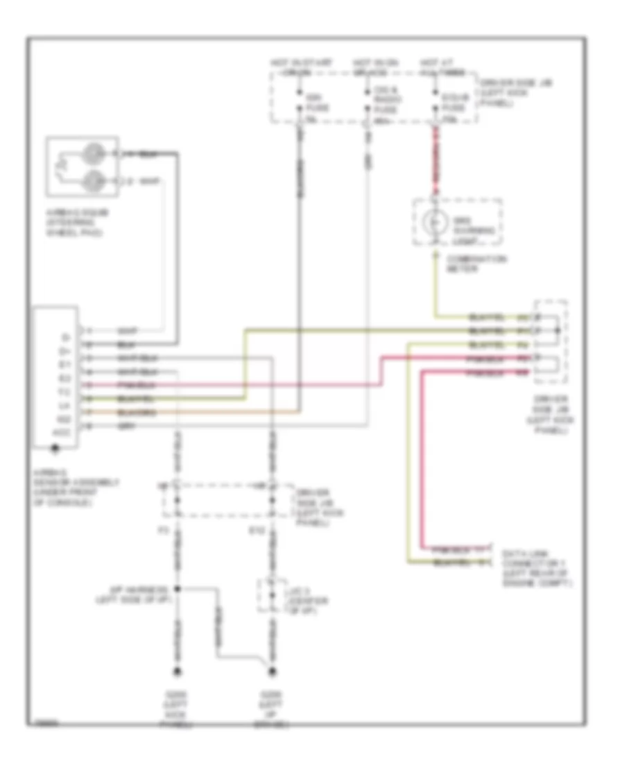 Supplemental Restraint Wiring Diagram, without Front Passenger Airbag Assembly for Toyota Paseo 1996