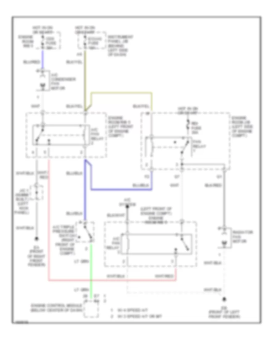 Cooling Fan Wiring Diagram for Toyota Corolla CE 2002