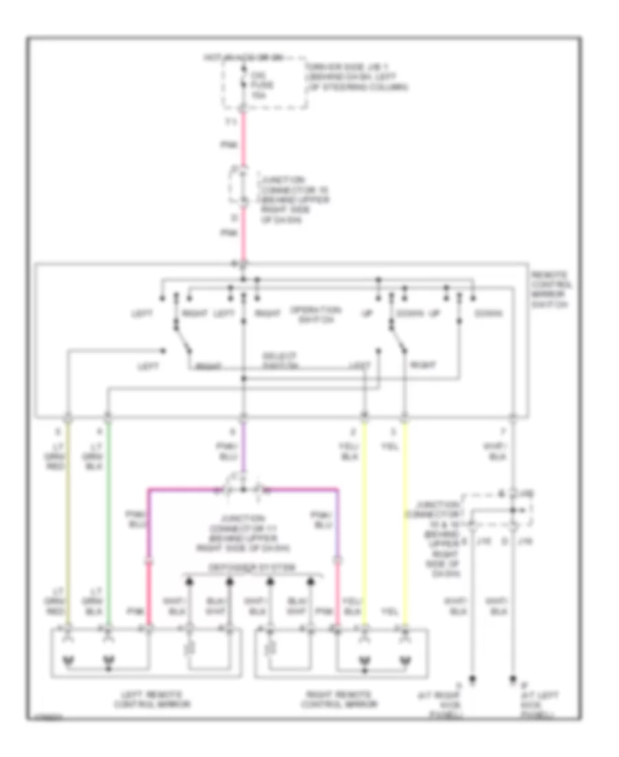 Power Mirrors Wiring Diagram for Toyota Sienna CE 2003