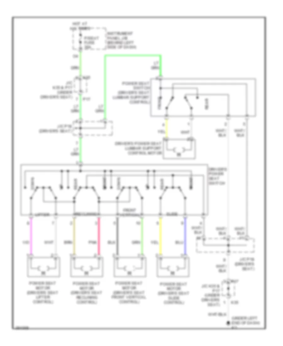 Driver Power Seat Wiring Diagram for Toyota Avalon Limited 2012