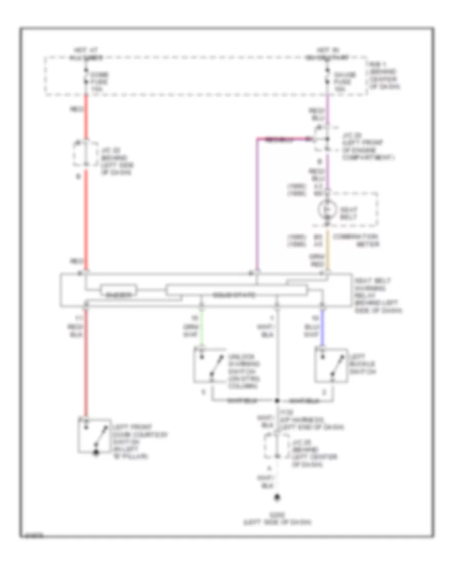 2.4L SC, Warning System Wiring Diagrams for Toyota Previa DX 1996