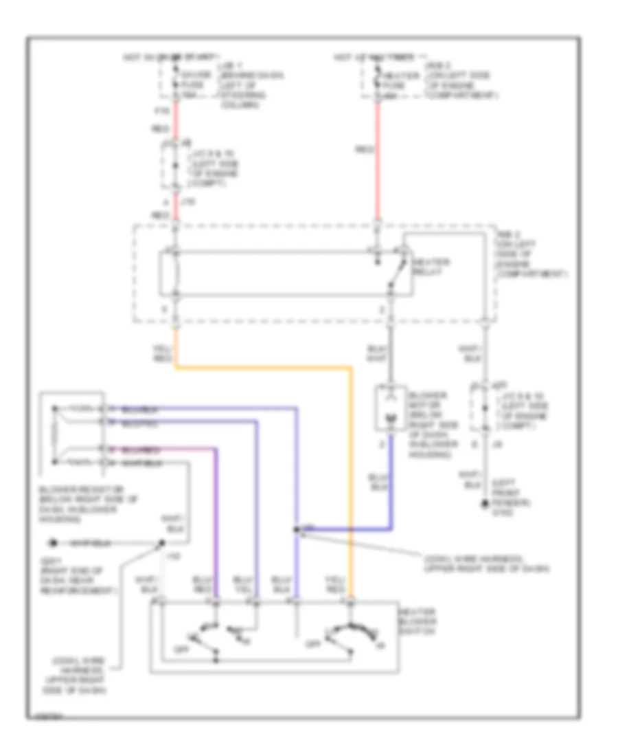 Heater Wiring Diagram for Toyota Tacoma PreRunner 1999