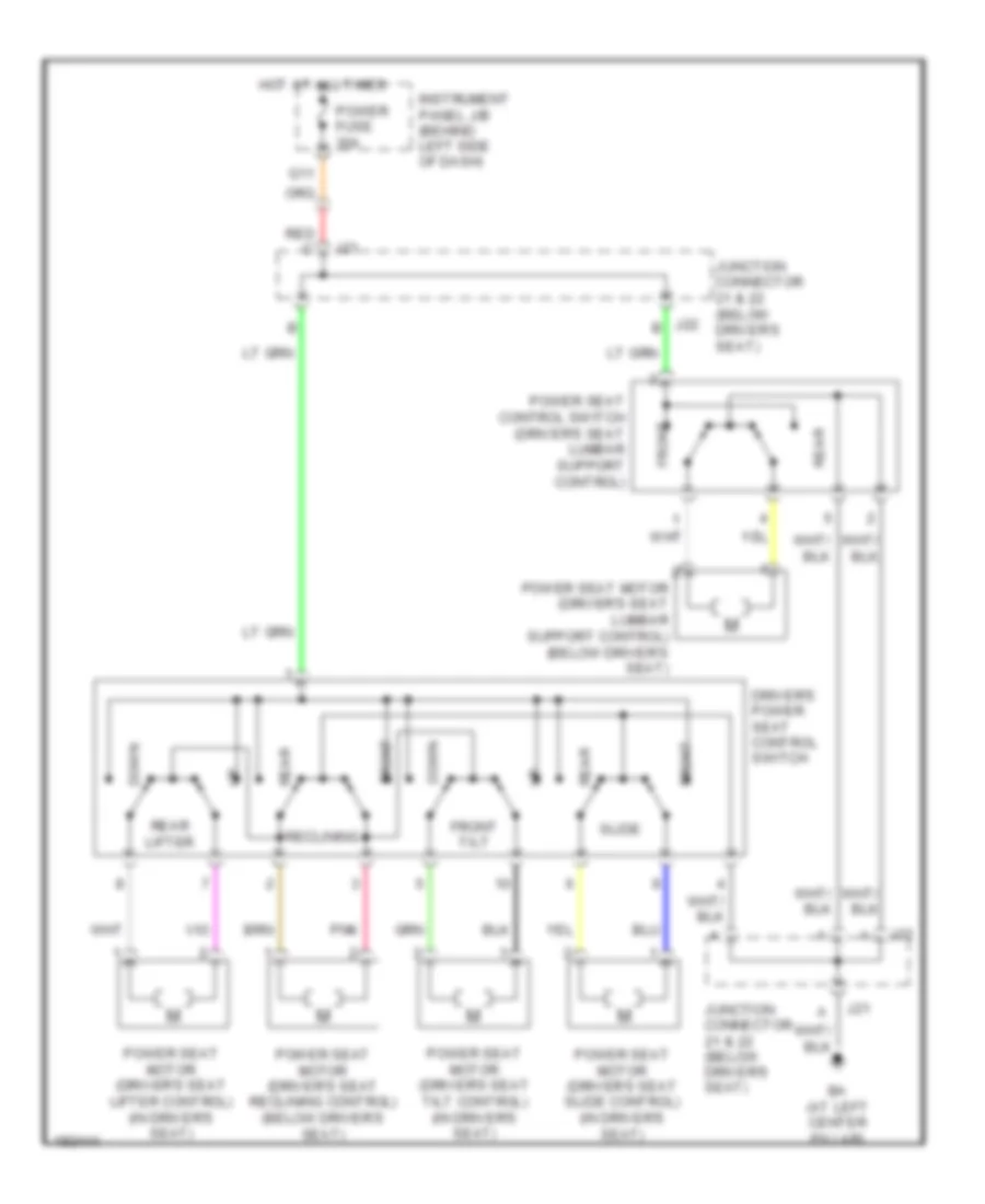 Driver Power Seat Wiring Diagram Except Hybrid for Toyota Highlander Limited 2006