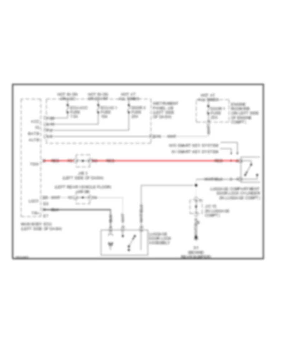 Tailgate Release Wiring Diagram Except Hybrid for Toyota Camry XLE 2007