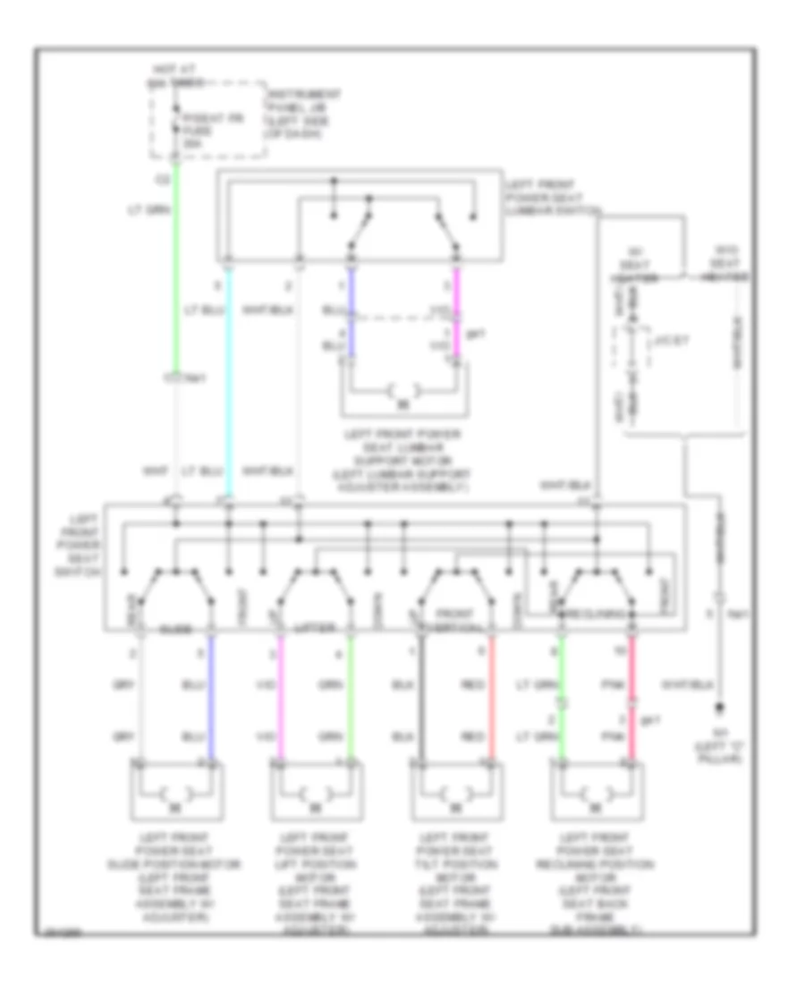 Driver Power Seat Wiring Diagram SIA Made for Toyota Camry 2012