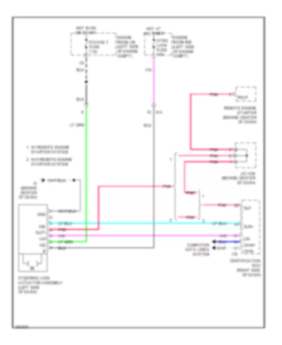 Steering Lock Wiring Diagram, Except Hybrid for Toyota Camry 2012