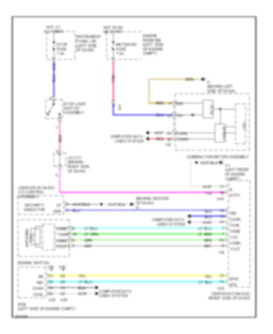 Immobilizer Wiring Diagram, Except Hybrid with Smart Key System for Toyota Camry 2012