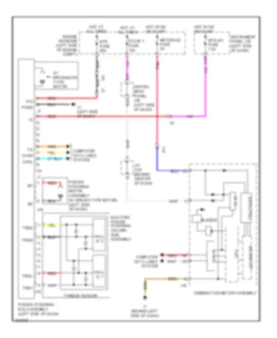 2 5L Electronic Power Steering Wiring Diagram Except Hybrid for Toyota Camry 2012