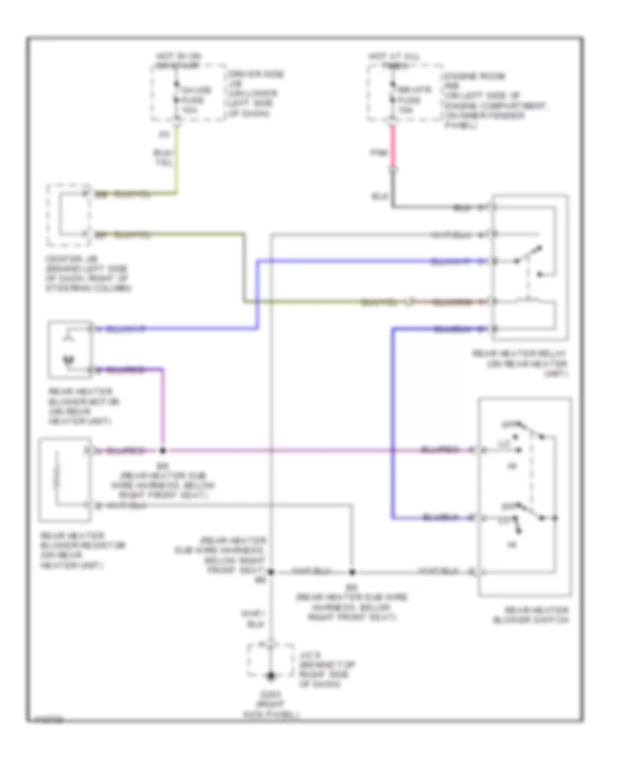 Heater Wiring Diagram Rear for Toyota 4Runner 2000