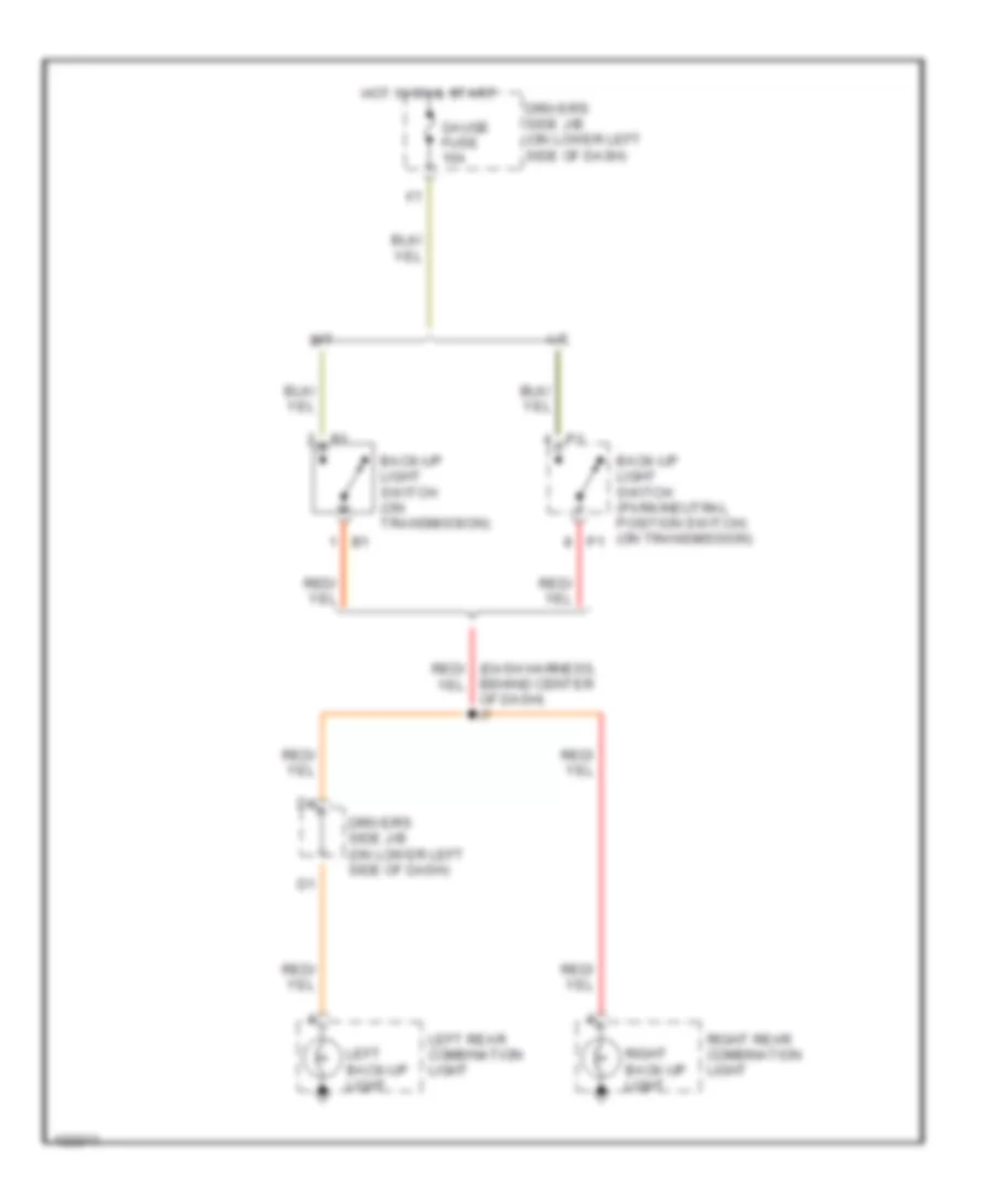 Back up Lamps Wiring Diagram for Toyota 4Runner 2000