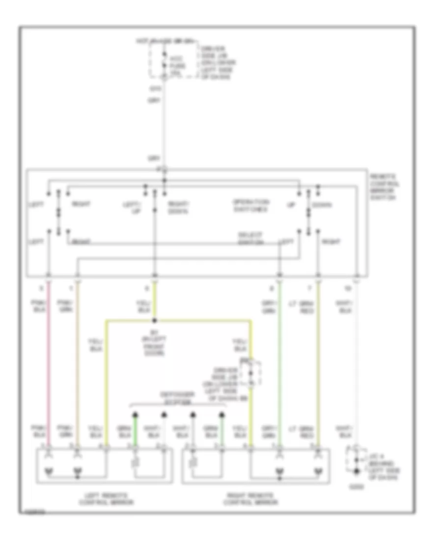 Power Mirror Wiring Diagram with Power Windows for Toyota 4Runner 2000