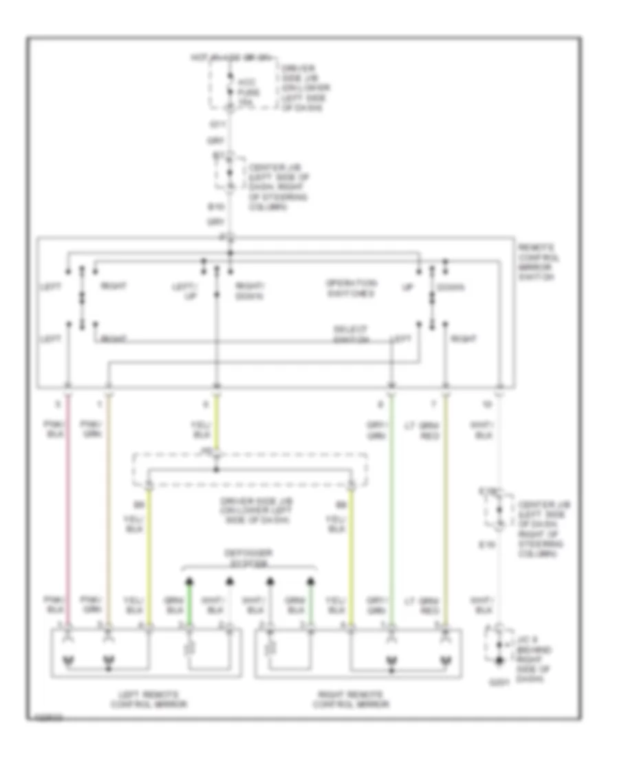 Power Mirror Wiring Diagram without Power Windows for Toyota 4Runner 2000