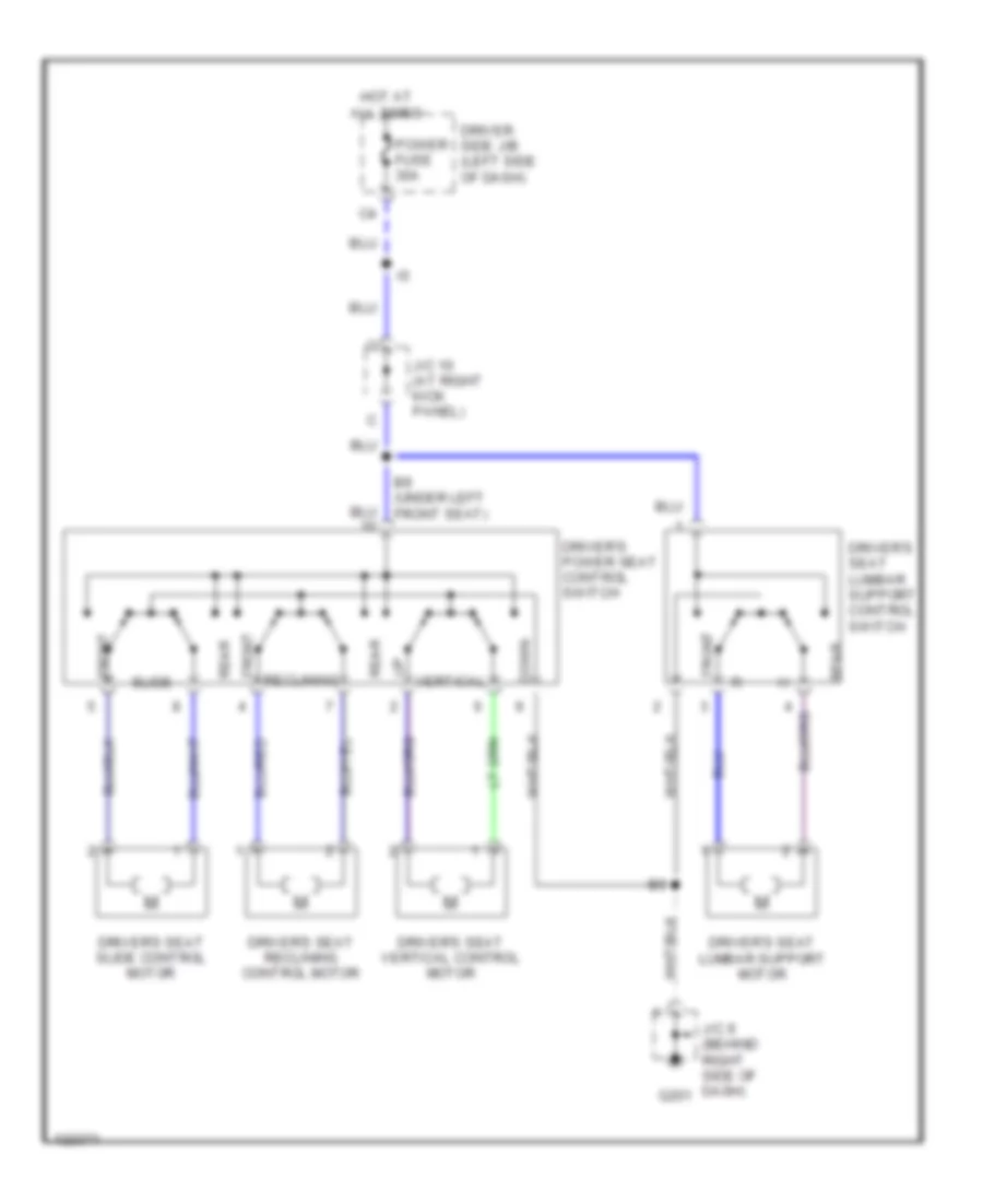 Driver Power Seat Wiring Diagram for Toyota 4Runner 2000