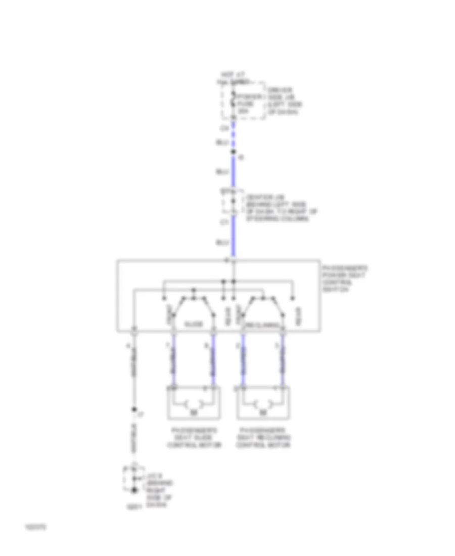 Passenger Power Seat Wiring Diagram for Toyota 4Runner 2000