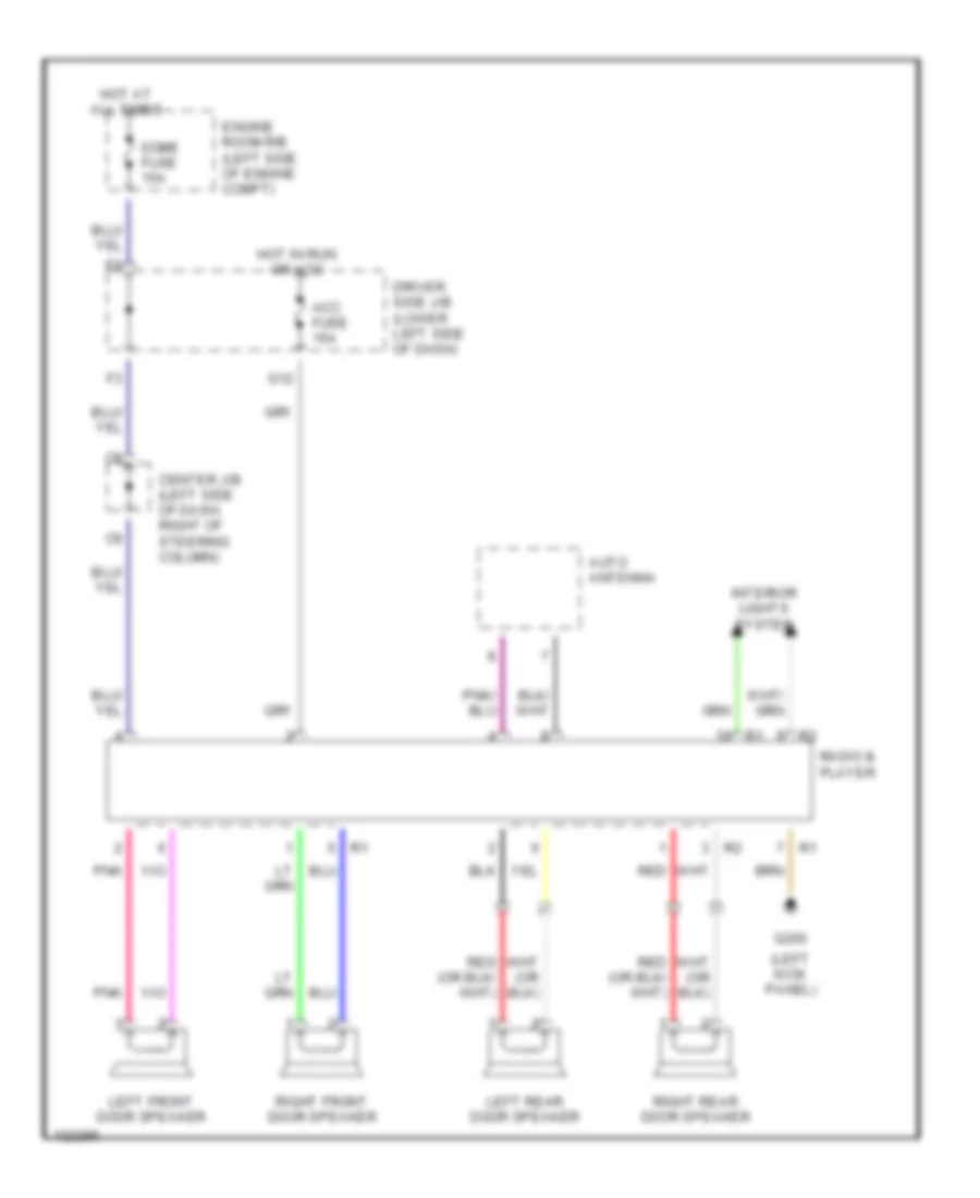 Radio Wiring Diagrams with Built in Amplifier for Toyota 4Runner 2000