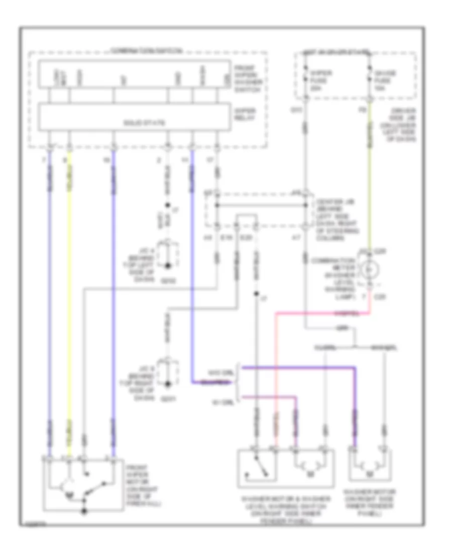 Front Washer Wiper Wiring Diagram for Toyota 4Runner 2000