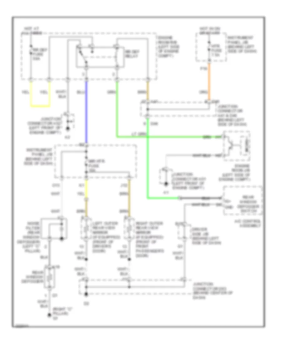 Defoggers Wiring Diagram for Toyota Avalon Limited 2010
