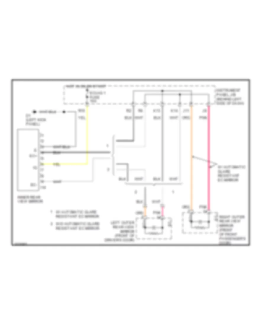 Electrochromic Mirror Wiring Diagram for Toyota Avalon Limited 2010