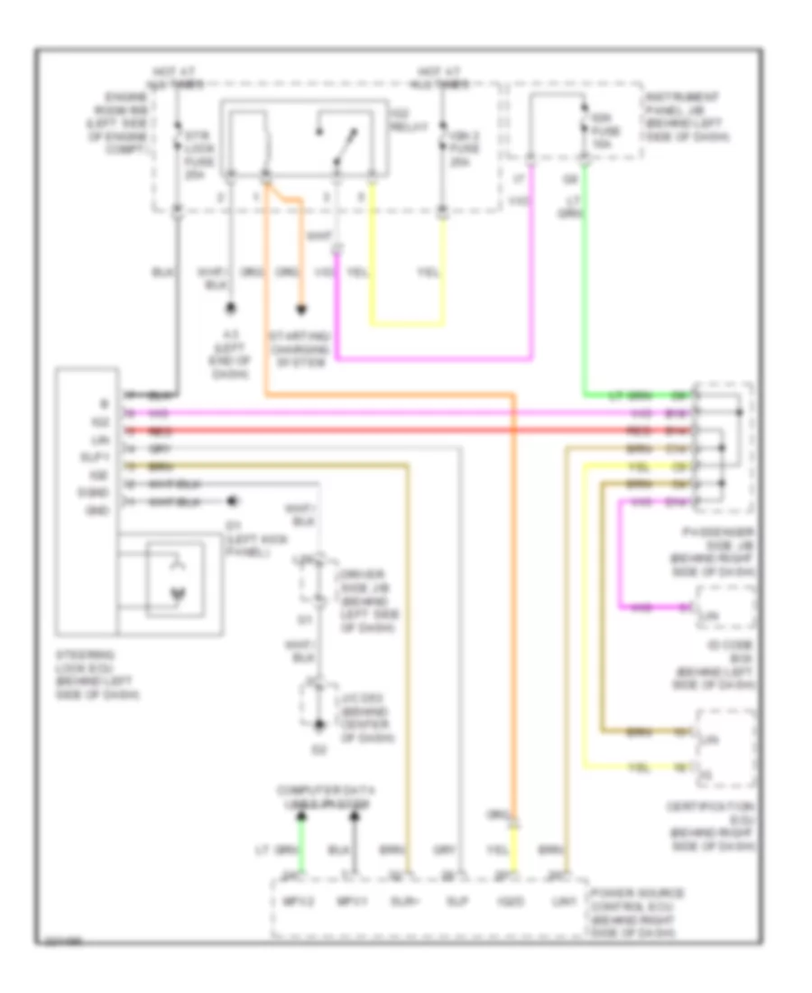 Steering Column Wiring Diagram for Toyota Avalon Limited 2010