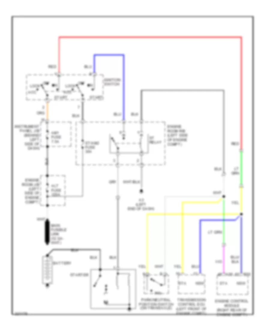 Starting Wiring Diagram, without Smart Key System for Toyota Avalon Limited 2010