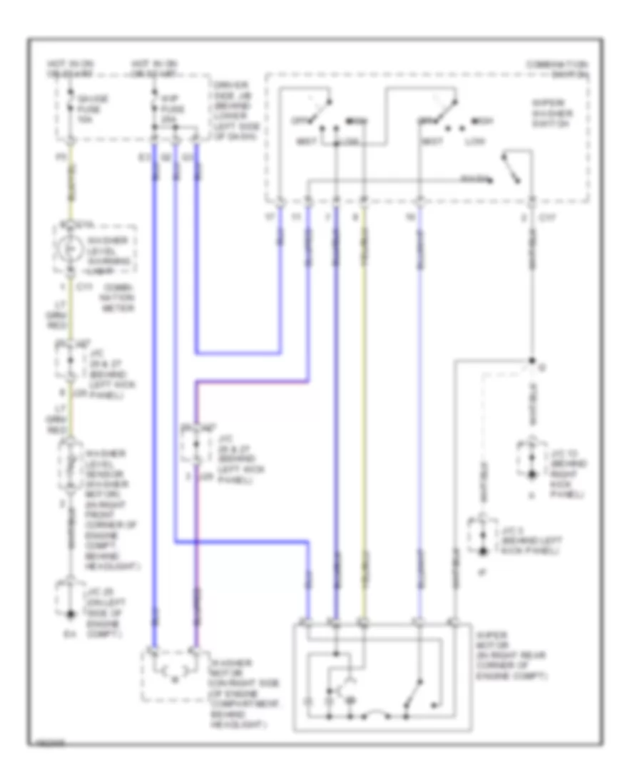 Электросхема стеклоочистителя, дворников и омывателя С 2 скоростями, Такси Доступа/Стандарта для Toyota Tundra SR5 2004