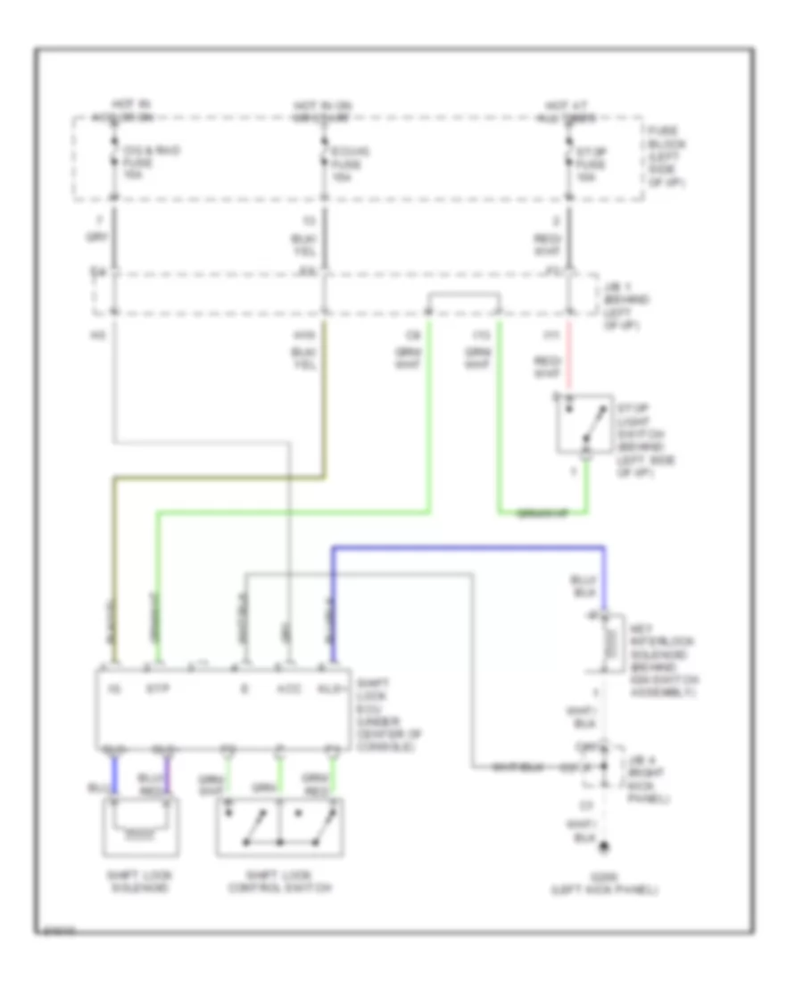 Shift Interlock Wiring Diagram for Toyota RAV4 1996