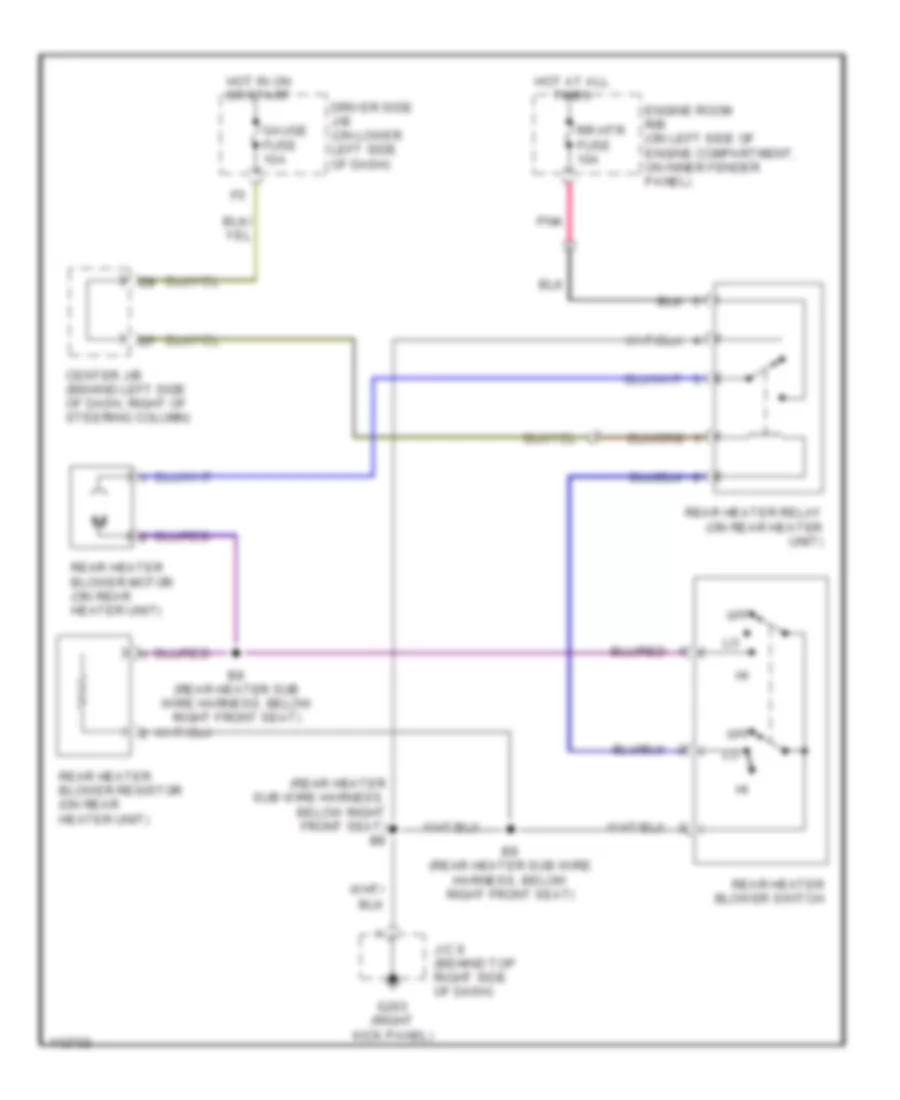 Heater Wiring Diagram, Rear for Toyota 4Runner Limited 2000