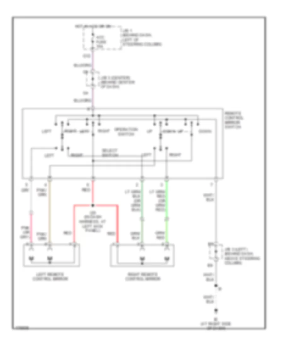 Power Mirrors Wiring Diagram for Toyota Tacoma 2003
