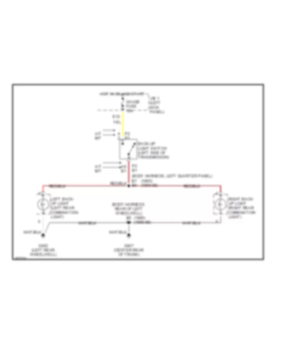 Back up Lamps Wiring Diagram for Toyota Supra 1996