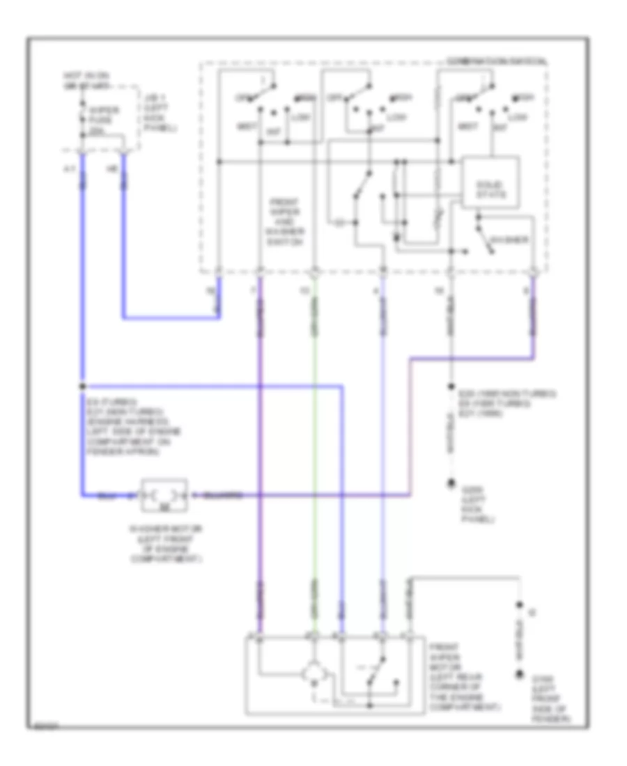 Front Wiper Washer Wiring Diagram for Toyota Supra 1996