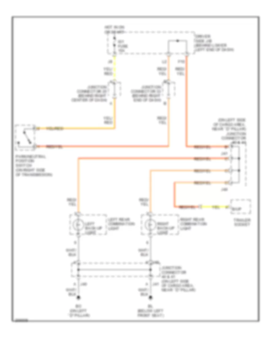 Back up Lamps Wiring Diagram for Toyota 4Runner Sport 2005