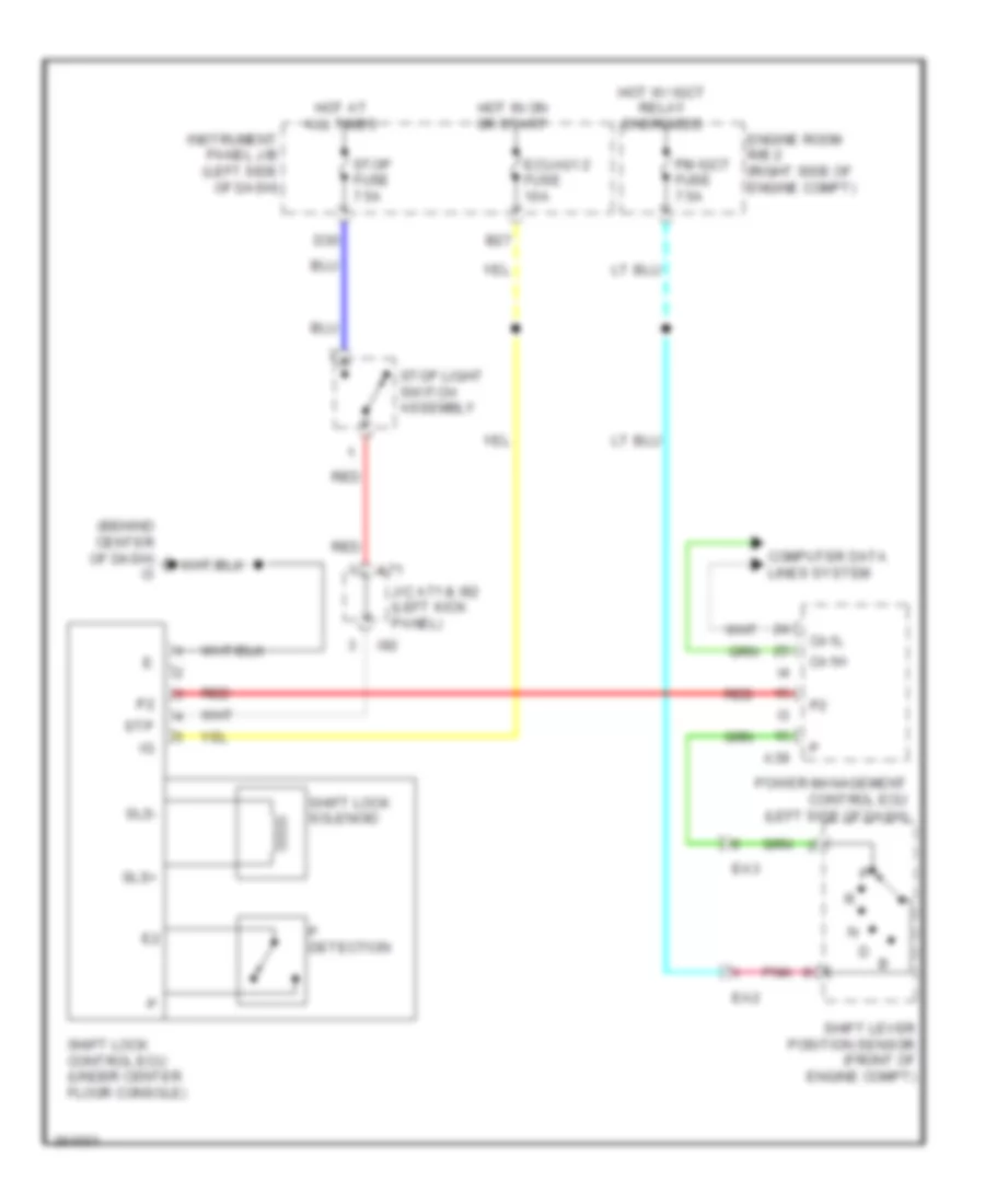 Shift Interlock Wiring Diagram Hybrid for Toyota Camry L 2012